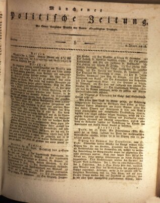 Münchener politische Zeitung (Süddeutsche Presse) Freitag 5. Januar 1816