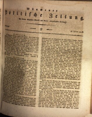 Münchener politische Zeitung (Süddeutsche Presse) Mittwoch 10. Januar 1816