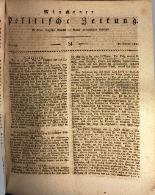 Münchener politische Zeitung (Süddeutsche Presse) Samstag 27. Januar 1816