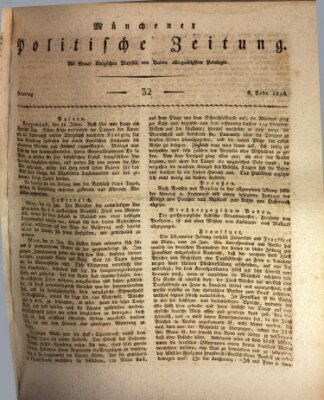 Münchener politische Zeitung (Süddeutsche Presse) Dienstag 6. Februar 1816