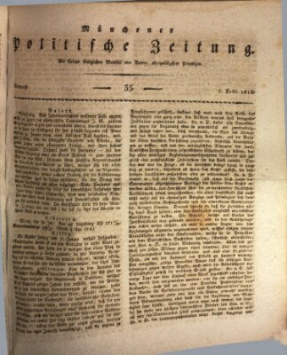 Münchener politische Zeitung (Süddeutsche Presse) Mittwoch 7. Februar 1816