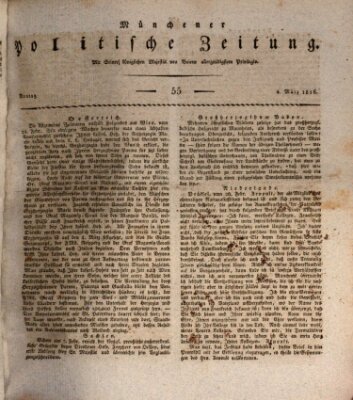 Münchener politische Zeitung (Süddeutsche Presse) Montag 4. März 1816