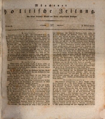 Münchener politische Zeitung (Süddeutsche Presse) Mittwoch 6. März 1816