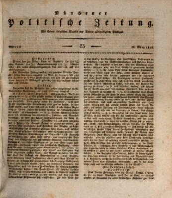 Münchener politische Zeitung (Süddeutsche Presse) Mittwoch 27. März 1816