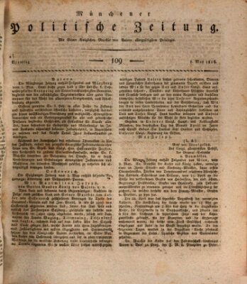 Münchener politische Zeitung (Süddeutsche Presse) Dienstag 7. Mai 1816