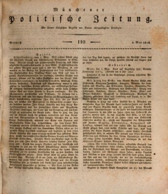 Münchener politische Zeitung (Süddeutsche Presse) Mittwoch 8. Mai 1816