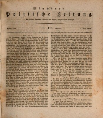 Münchener politische Zeitung (Süddeutsche Presse) Samstag 11. Mai 1816