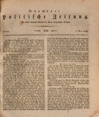 Münchener politische Zeitung (Süddeutsche Presse) Freitag 31. Mai 1816