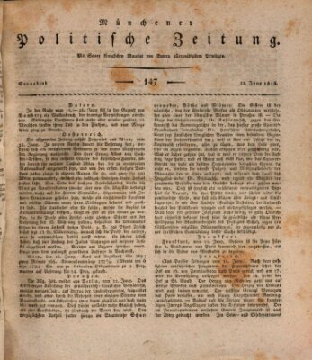 Münchener politische Zeitung (Süddeutsche Presse) Samstag 22. Juni 1816