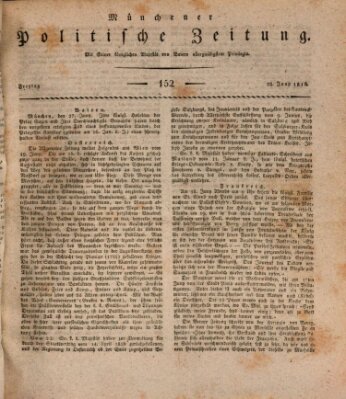 Münchener politische Zeitung (Süddeutsche Presse) Freitag 28. Juni 1816