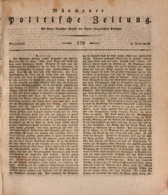 Münchener politische Zeitung (Süddeutsche Presse) Samstag 20. Juli 1816