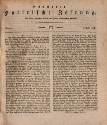 Münchener politische Zeitung (Süddeutsche Presse) Montag 22. Juli 1816