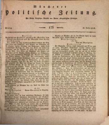 Münchener politische Zeitung (Süddeutsche Presse) Freitag 26. Juli 1816
