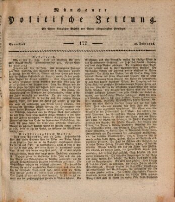 Münchener politische Zeitung (Süddeutsche Presse) Samstag 27. Juli 1816