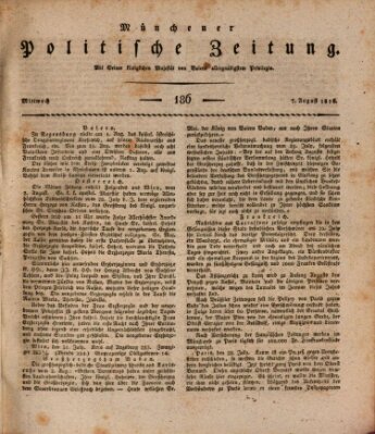 Münchener politische Zeitung (Süddeutsche Presse) Mittwoch 7. August 1816