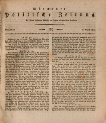 Münchener politische Zeitung (Süddeutsche Presse) Samstag 10. August 1816