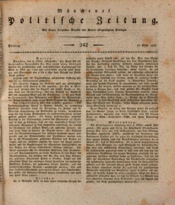 Münchener politische Zeitung (Süddeutsche Presse) Freitag 11. Oktober 1816