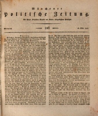 Münchener politische Zeitung (Süddeutsche Presse) Mittwoch 16. Oktober 1816