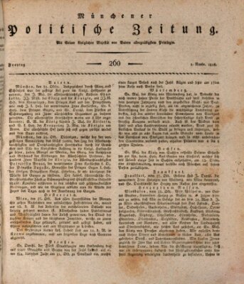 Münchener politische Zeitung (Süddeutsche Presse) Freitag 1. November 1816