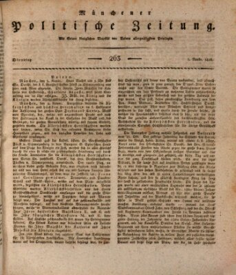 Münchener politische Zeitung (Süddeutsche Presse) Dienstag 5. November 1816