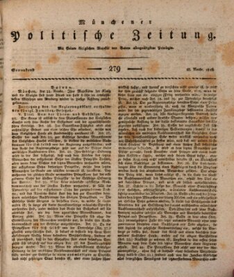 Münchener politische Zeitung (Süddeutsche Presse) Samstag 23. November 1816