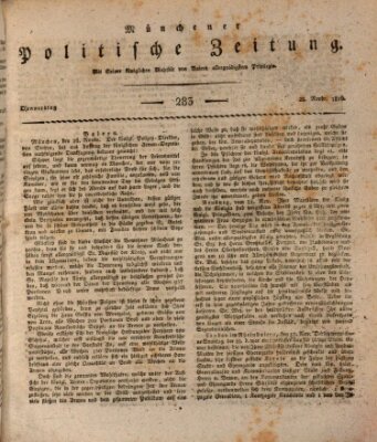 Münchener politische Zeitung (Süddeutsche Presse) Donnerstag 28. November 1816