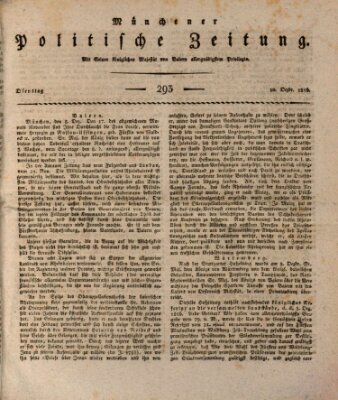 Münchener politische Zeitung (Süddeutsche Presse) Dienstag 10. Dezember 1816