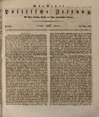 Münchener politische Zeitung (Süddeutsche Presse) Freitag 13. Dezember 1816