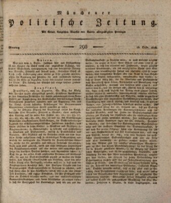 Münchener politische Zeitung (Süddeutsche Presse) Montag 16. Dezember 1816