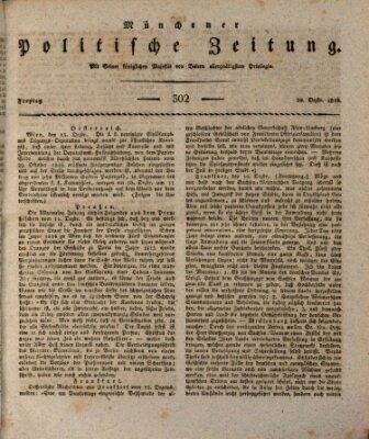 Münchener politische Zeitung (Süddeutsche Presse) Freitag 20. Dezember 1816