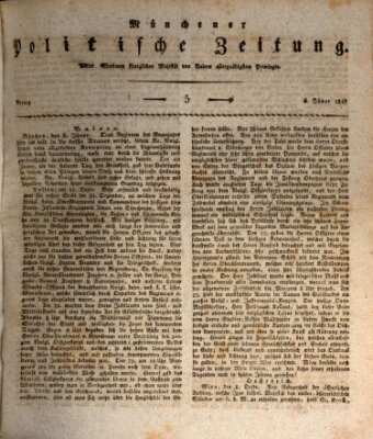 Münchener politische Zeitung (Süddeutsche Presse) Montag 6. Januar 1817