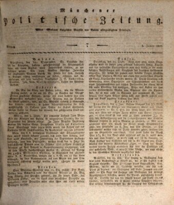 Münchener politische Zeitung (Süddeutsche Presse) Mittwoch 8. Januar 1817