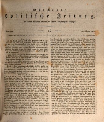 Münchener politische Zeitung (Süddeutsche Presse) Samstag 18. Januar 1817