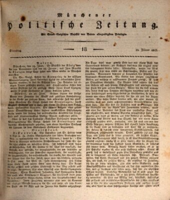 Münchener politische Zeitung (Süddeutsche Presse) Dienstag 21. Januar 1817