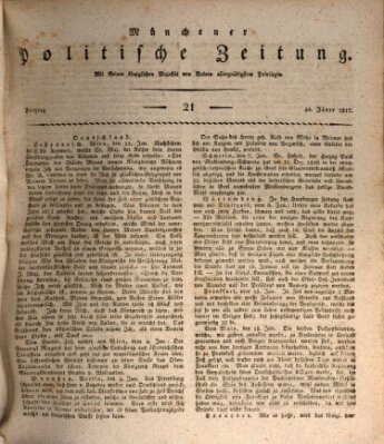 Münchener politische Zeitung (Süddeutsche Presse) Freitag 24. Januar 1817