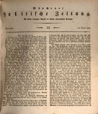 Münchener politische Zeitung (Süddeutsche Presse) Samstag 25. Januar 1817