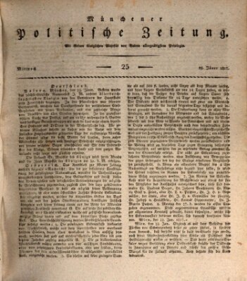 Münchener politische Zeitung (Süddeutsche Presse) Mittwoch 29. Januar 1817