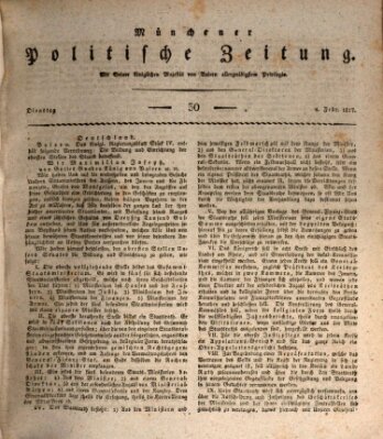 Münchener politische Zeitung (Süddeutsche Presse) Dienstag 4. Februar 1817