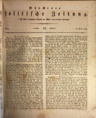 Münchener politische Zeitung (Süddeutsche Presse) Montag 17. Februar 1817