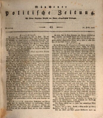 Münchener politische Zeitung (Süddeutsche Presse) Freitag 21. Februar 1817