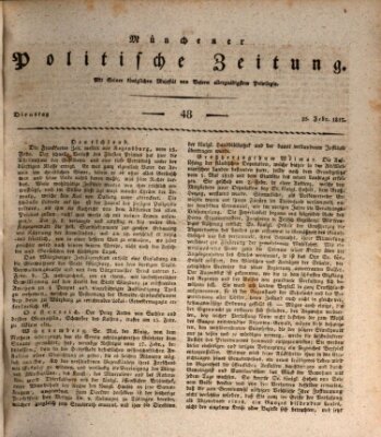 Münchener politische Zeitung (Süddeutsche Presse) Dienstag 25. Februar 1817