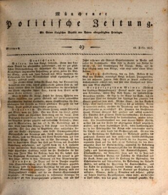 Münchener politische Zeitung (Süddeutsche Presse) Mittwoch 26. Februar 1817