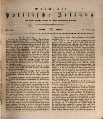 Münchener politische Zeitung (Süddeutsche Presse) Mittwoch 26. März 1817