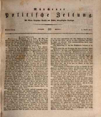 Münchener politische Zeitung (Süddeutsche Presse) Donnerstag 3. April 1817