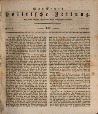 Münchener politische Zeitung (Süddeutsche Presse) Mittwoch 7. Mai 1817