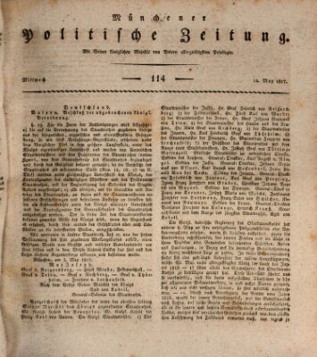 Münchener politische Zeitung (Süddeutsche Presse) Mittwoch 14. Mai 1817