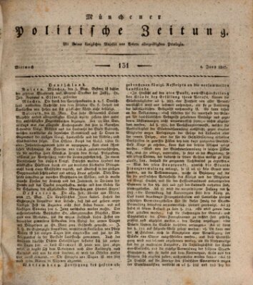 Münchener politische Zeitung (Süddeutsche Presse) Mittwoch 4. Juni 1817