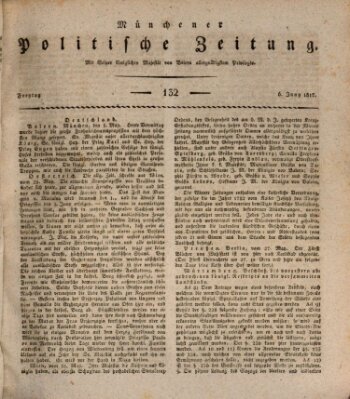 Münchener politische Zeitung (Süddeutsche Presse) Freitag 6. Juni 1817