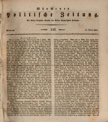 Münchener politische Zeitung (Süddeutsche Presse) Mittwoch 11. Juni 1817