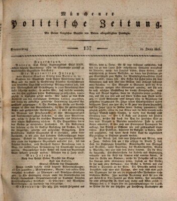 Münchener politische Zeitung (Süddeutsche Presse) Donnerstag 12. Juni 1817